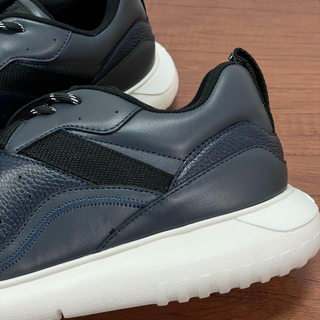 Hogan Sneakers in Pelle e Tessuto Blu Scuro